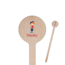 London 7.5" Round Wooden Stir Sticks - Single Sided (Personalized)