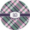 Plaid with Pop 1" Multipurpose Round Labels - Single Sticker