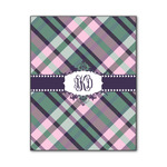 Plaid with Pop Wood Print - 11x14 (Personalized)