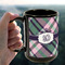 Plaid with Pop 15oz. Black Mug - LIFESTYLE