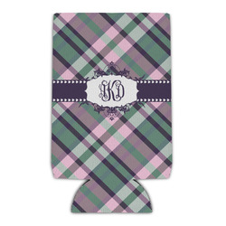 Plaid with Pop Can Cooler (16 oz) (Personalized)