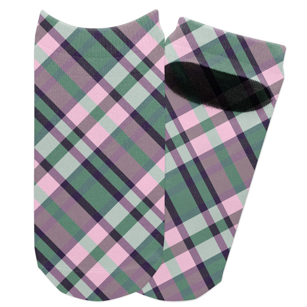 Custom Plaid with Pop Adult Ankle Socks