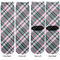 Plaid with Pop Adult Crew Socks - Double Pair - Front and Back - Apvl