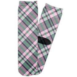 Plaid with Pop Adult Crew Socks