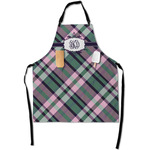 Plaid with Pop Apron With Pockets w/ Monogram