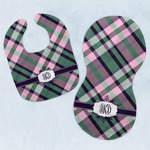 Plaid with Pop Baby Bib & Burp Set w/ Monogram