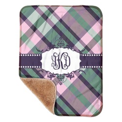 Plaid with Pop Sherpa Baby Blanket - 30" x 40" w/ Monograms