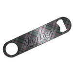 Plaid with Pop Bar Bottle Opener - Silver w/ Monogram