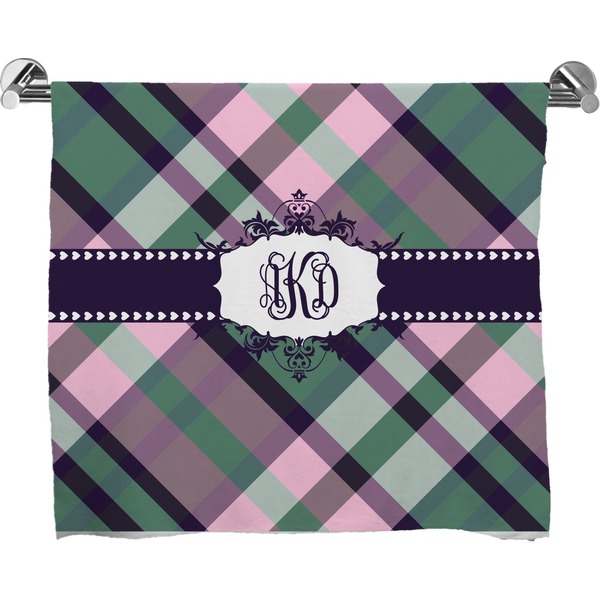 Custom Plaid with Pop Bath Towel (Personalized)