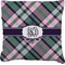 Plaid with Pop Burlap Pillow 18"