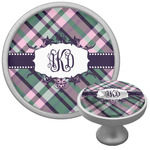 Plaid with Pop Cabinet Knob (Silver) (Personalized)