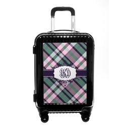 Plaid with Pop Carry On Hard Shell Suitcase (Personalized)