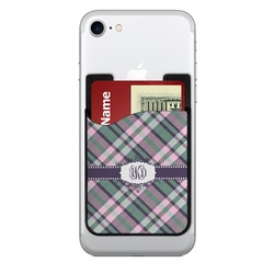 Plaid with Pop 2-in-1 Cell Phone Credit Card Holder & Screen Cleaner (Personalized)