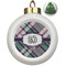 Plaid with Pop Ceramic Christmas Ornament - Xmas Tree (Front View)