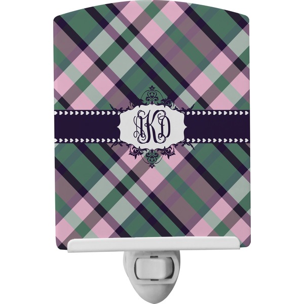 Custom Plaid with Pop Ceramic Night Light (Personalized)