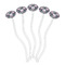 Plaid with Pop Clear Plastic 7" Stir Stick - Oval - Fan