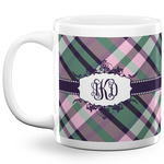 Plaid with Pop 20 Oz Coffee Mug - White (Personalized)