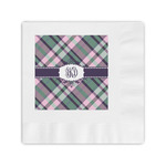 Plaid with Pop Coined Cocktail Napkins (Personalized)