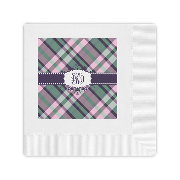 Custom Plaid with Pop Coined Cocktail Napkins (Personalized)