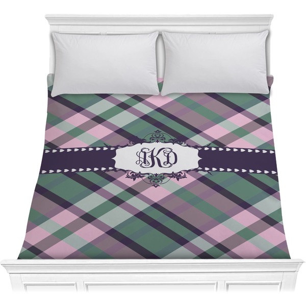 Custom Plaid with Pop Comforter - Full / Queen (Personalized)