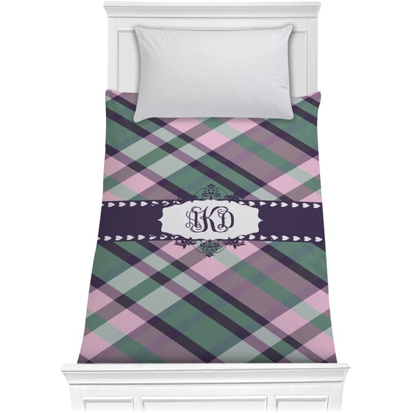 Custom Plaid with Pop Comforter - Twin (Personalized)