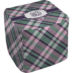 Plaid with Pop Cube Pouf Ottoman (Personalized)