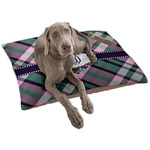 Plaid with Pop Dog Bed - Large w/ Monogram