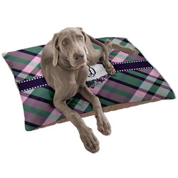 Plaid with Pop Dog Bed - Large w/ Monogram