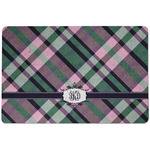 Plaid with Pop Dog Food Mat w/ Monogram