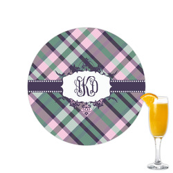 Plaid with Pop Printed Drink Topper - 2.15" (Personalized)