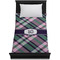 Plaid with Pop Duvet Cover - Twin - On Bed - No Prop