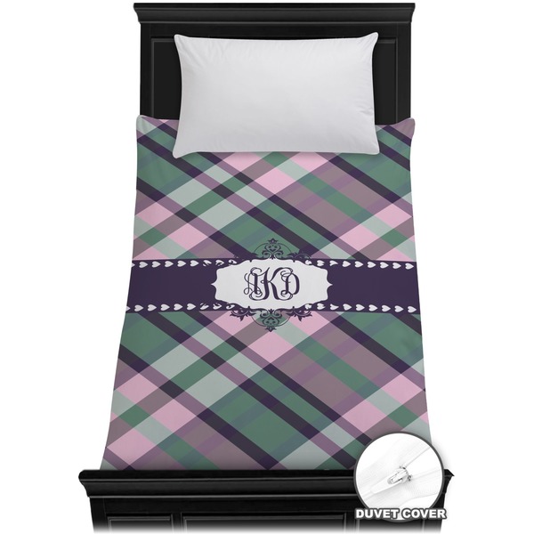 Custom Plaid with Pop Duvet Cover - Twin (Personalized)