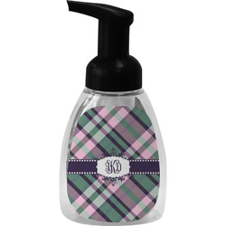 Plaid with Pop Foam Soap Bottle - Black (Personalized)