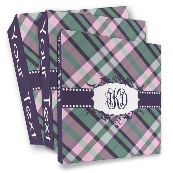 Custom Plaid with Pop 3 Ring Binder - Full Wrap (Personalized)