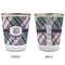 Plaid with Pop Glass Shot Glass - with gold rim - APPROVAL