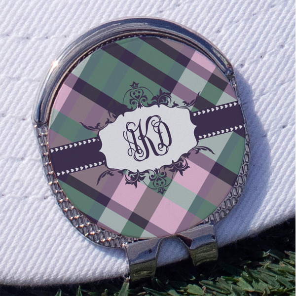 Custom Plaid with Pop Golf Ball Marker - Hat Clip