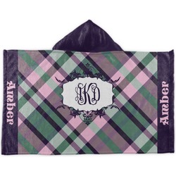 Plaid with Pop Kids Hooded Towel (Personalized)