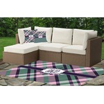 Plaid with Pop Indoor / Outdoor Rug - Custom Size w/ Monogram