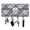 Plaid with Pop Key Hanger w/ 4 Hooks & Keys