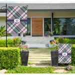 Plaid with Pop Large Garden Flag - Single Sided (Personalized)