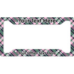 Plaid with Pop License Plate Frame - Style A (Personalized)