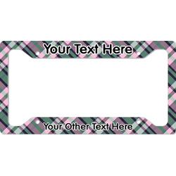 Plaid with Pop License Plate Frame - Style A (Personalized)