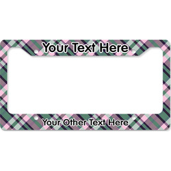 Plaid with Pop License Plate Frame - Style B (Personalized)