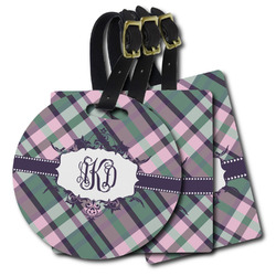 Plaid with Pop Plastic Luggage Tag (Personalized)