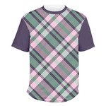 Plaid with Pop Men's Crew T-Shirt - 3X Large