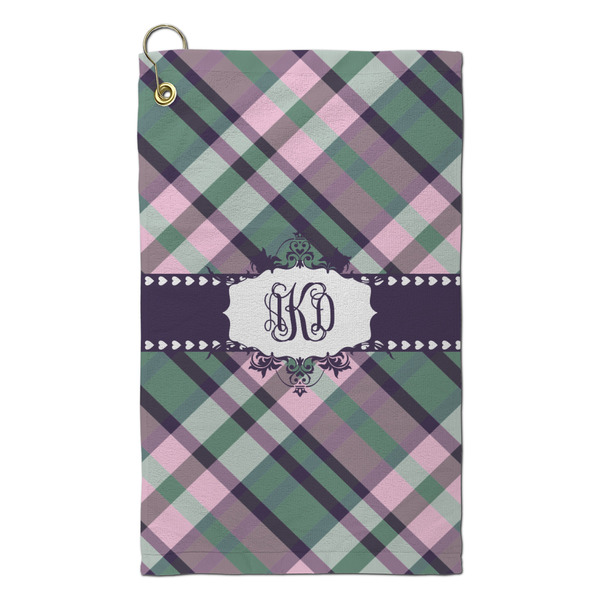 Custom Plaid with Pop Microfiber Golf Towel - Small (Personalized)