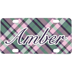 Plaid with Pop Mini / Bicycle License Plate (4 Holes) (Personalized)