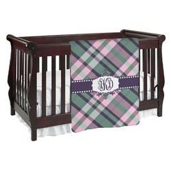 Plaid with Pop Baby Blanket (Double Sided) (Personalized)