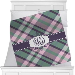 Plaid with Pop Minky Blanket - Twin / Full - 80"x60" - Double Sided (Personalized)