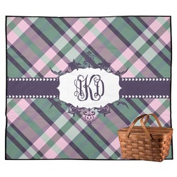 Plaid with Pop Outdoor Picnic Blanket (Personalized)